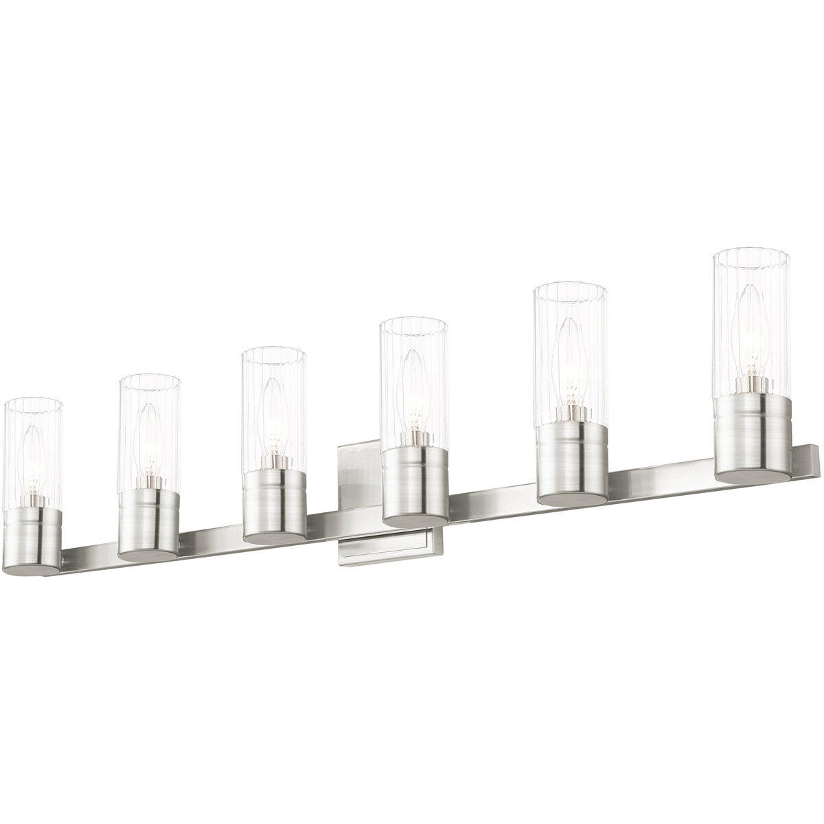 Midtown 6 Light 36 inch Brushed Nickel Bath Vanity Wall Light