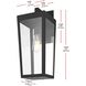 William 1 Light 18 inch Black Outdoor Wall Sconce