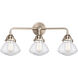 Nouveau 2 Olean LED 25 inch Brushed Satin Nickel Bath Vanity Light Wall Light in Seedy Glass