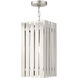 Greenwich 1 Light 8 inch Brushed Nickel Outdoor Pendant Lantern