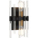 Santiago 2 Light 8 inch Black with Warm Brass Accents Wall Sconce Wall Light