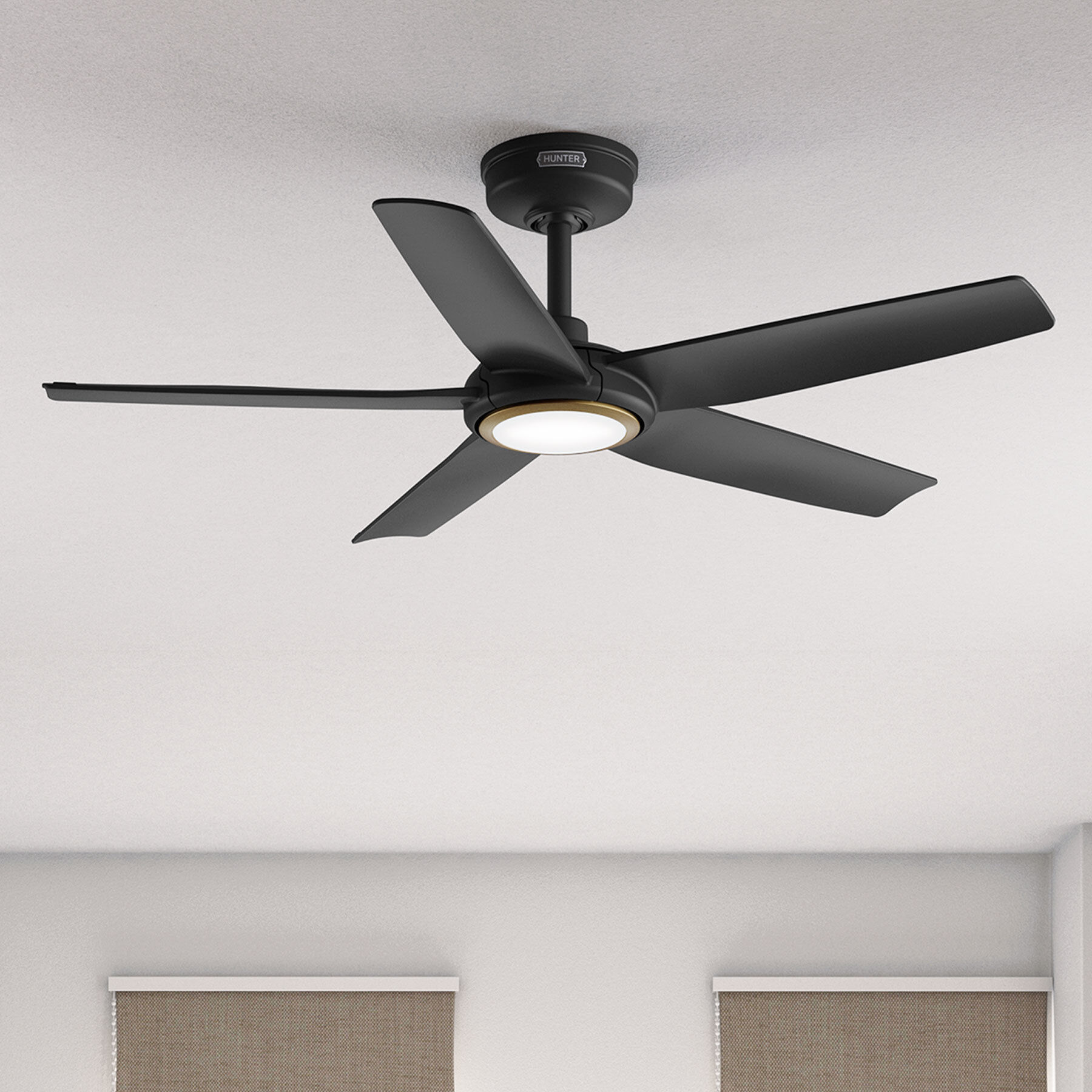 Zentech 44 inch Matte Black Outdoor Ceiling Fan