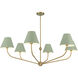 Xavier 6 Light 48 inch Vibrant Gold Chandelier Ceiling Light in Vibrant Gold and Green