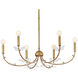 Aliso 6 Light 30 inch Distressed Brass Chandelier Ceiling Light