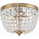 Nola 2 Light 11.5 inch Vibrant Gold Flush Ceiling Light