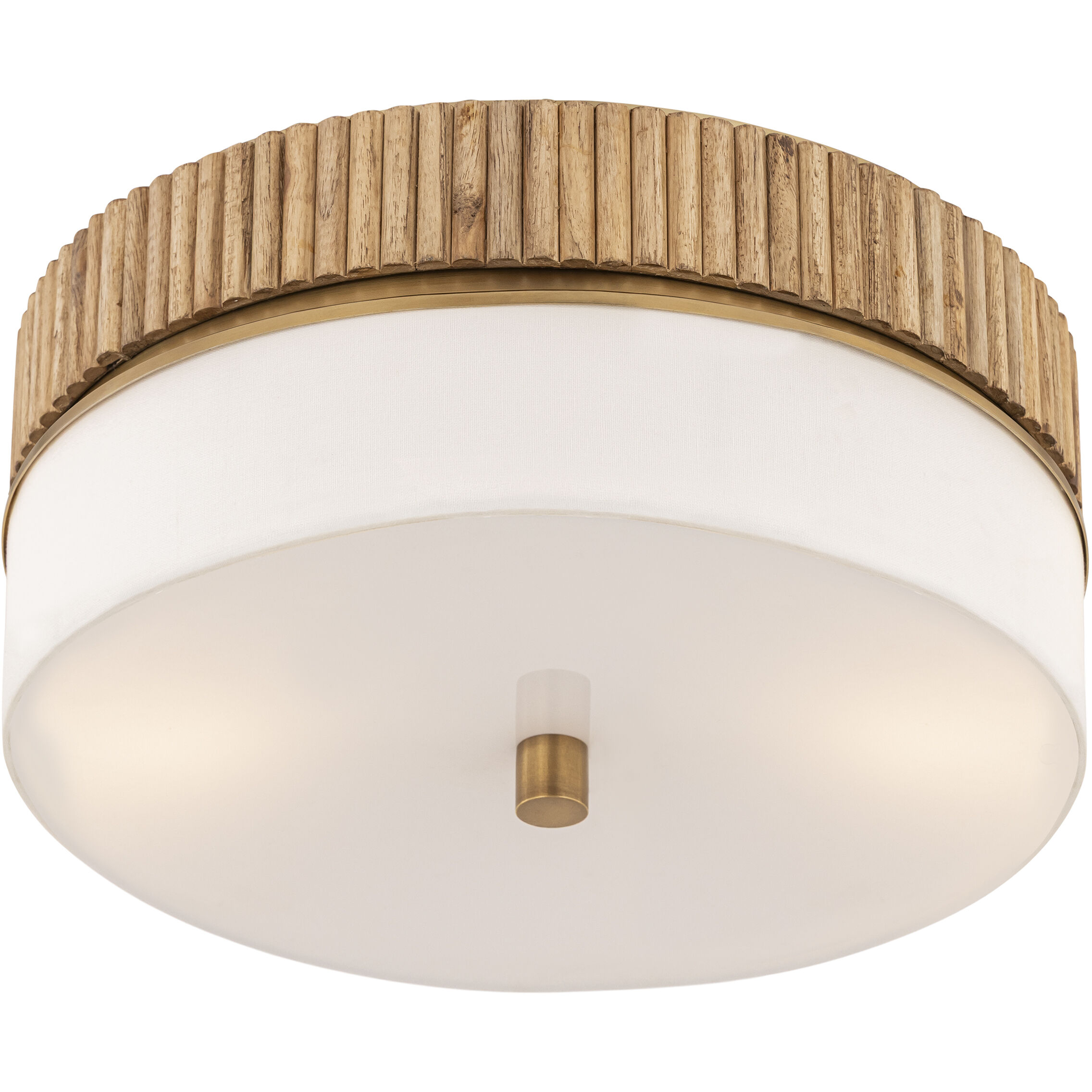 Nebri 3 Light 15 inch Legacy Brass Semi-Flush Mount Ceiling Light