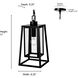 Denzell 1 Light 8.25 inch Powder Coated Black Outdoor Hanging Lantern