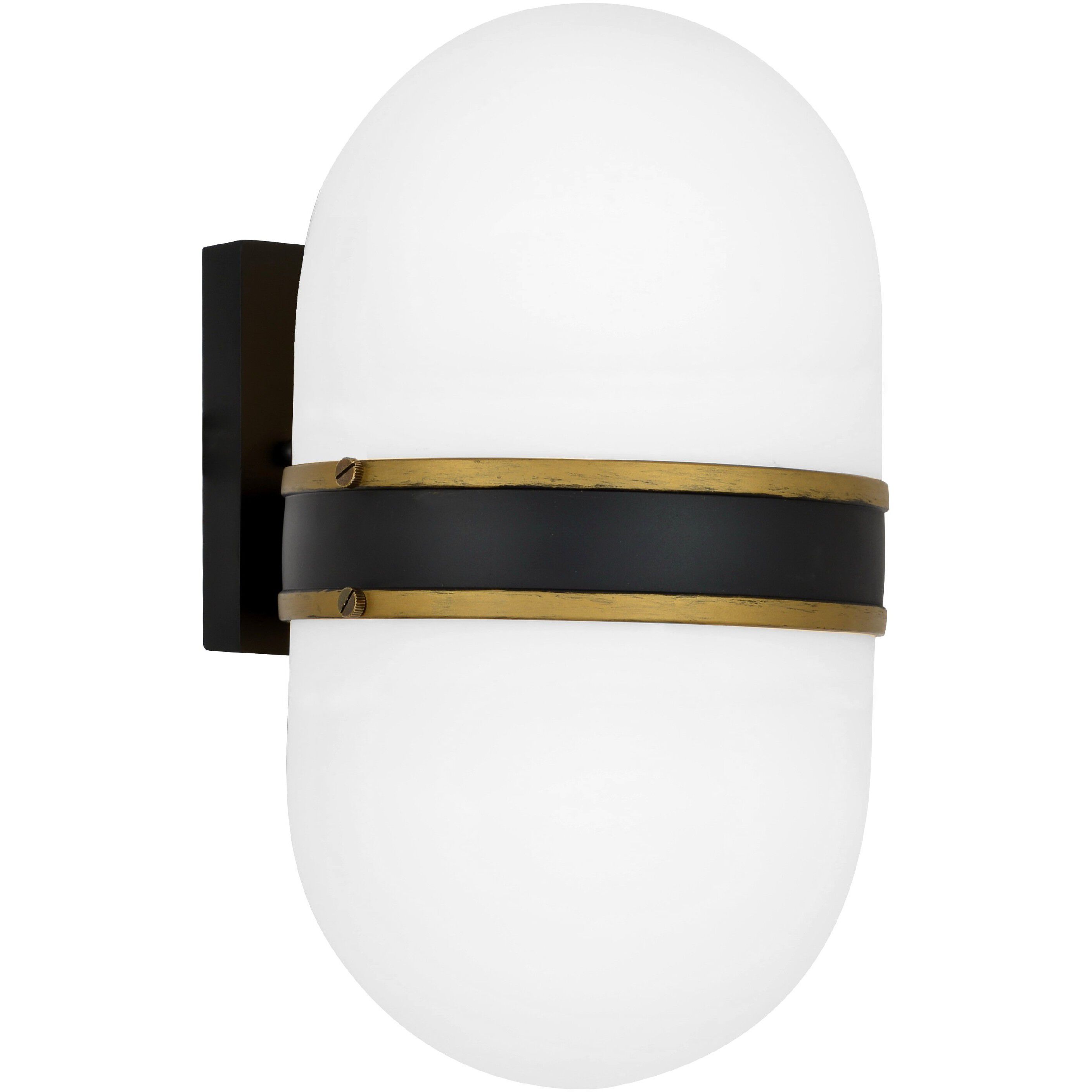 Capsule 2 Light 13.25 inch Matte Black/Textured Gold Outdoor Sconce