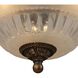 Restoration 3 Light 11 inch Antique Golden Bronze Semi Flush Mount Ceiling Light