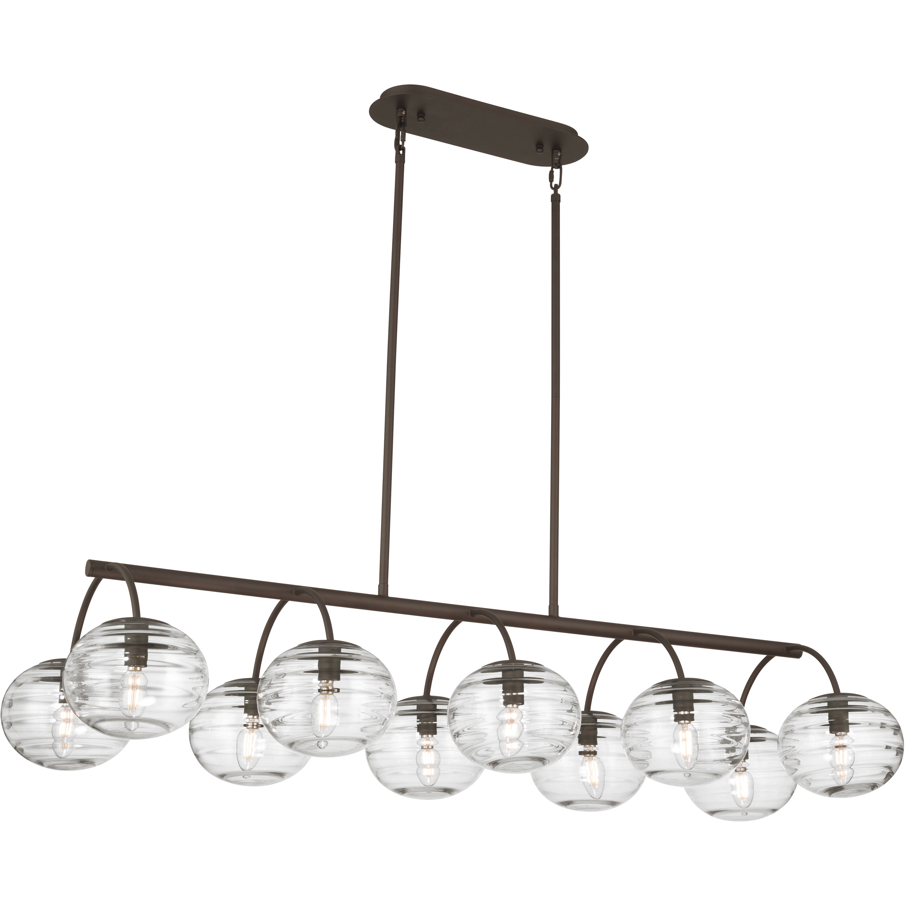 Lenora 10 Light 47 inch Dark Bronze Linear Chandelier Ceiling Light