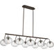 Lenora 10 Light 47 inch Dark Bronze Linear Chandelier Ceiling Light