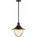 Atlas 3 Light 16.5 inch Matte Black and Textured Gold Outdoor Pendant