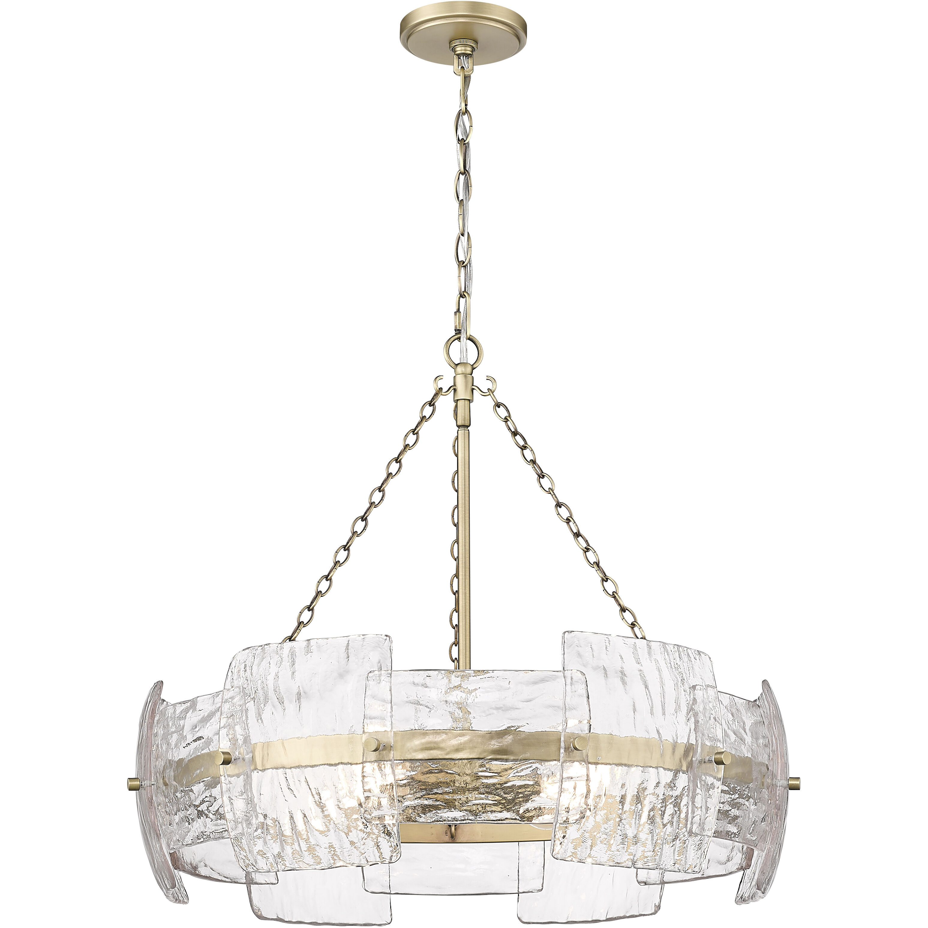 Sinclara 4 Light 24.75 inch Vintage Brass Pendant Ceiling Light