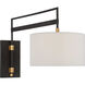 Ray Booth Gael LED 14 inch Warm Iron and Antique Brass Articulating Wall Light, Large