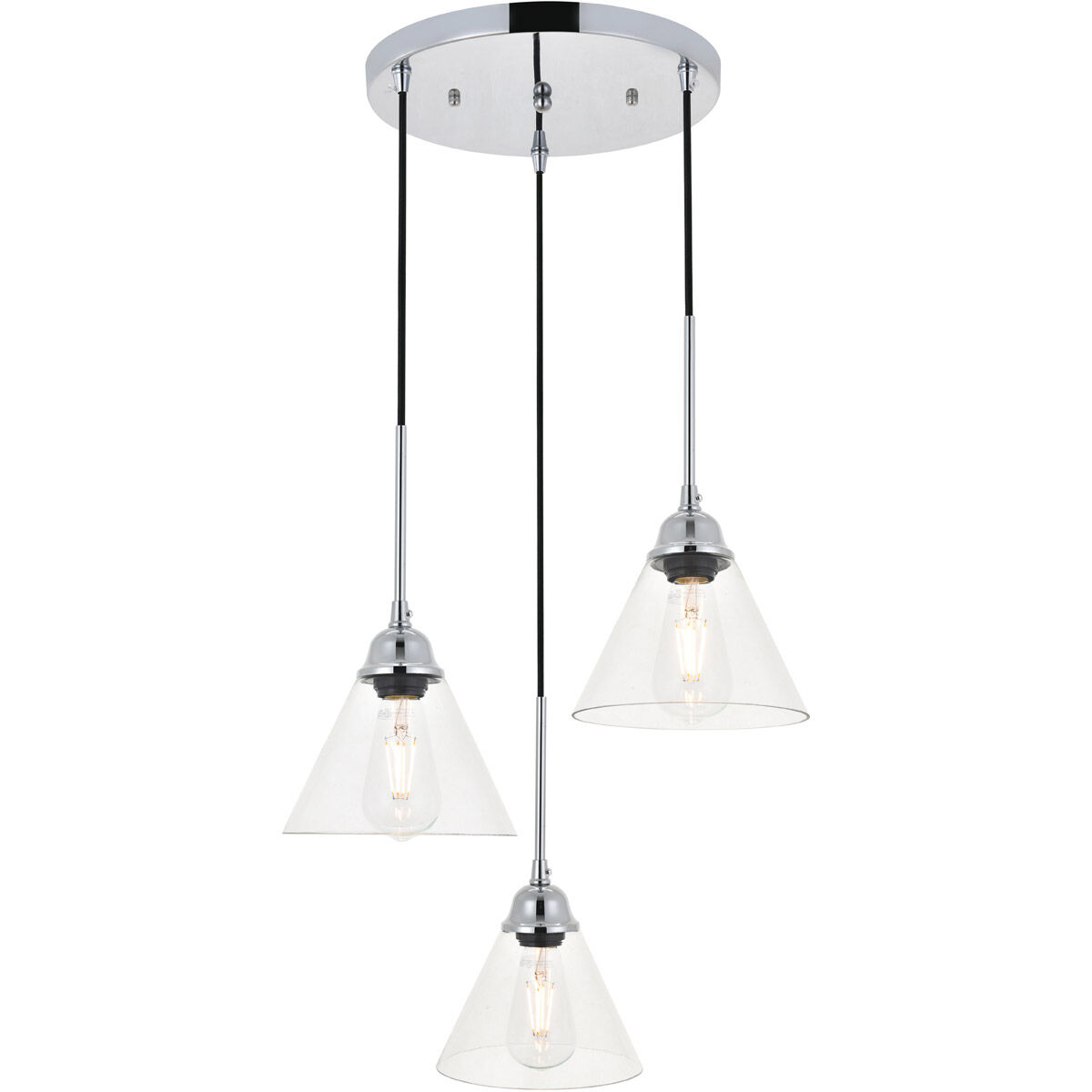 Histoire 3 Light 17.9 inch Chrome Pendant Ceiling Light