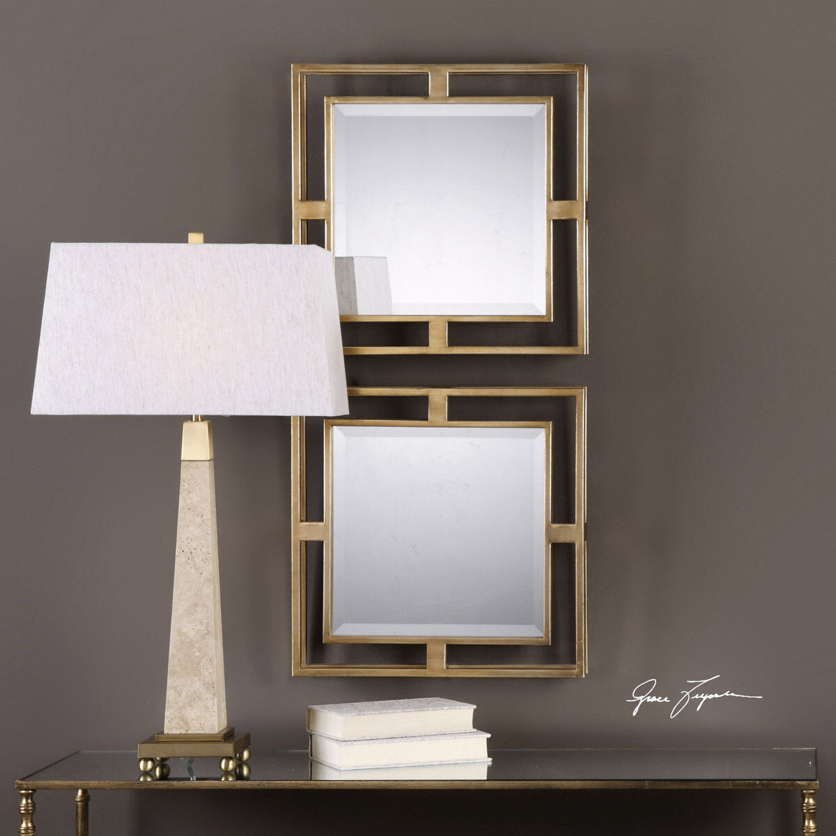 Allick 18 X 18 inch Gold Wall Mirrors, Square, Grace Feyock