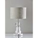 Sunny 18 inch 60 watt White Ceramic with Brushed Steel Neck Table Lamp Portable Light, Simplee Adesso