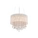 Beverly Dr. LED 32 inch White Silk String Dual Mount / Flush / Hanging Ceiling Light, Convertible to Hanging