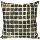 Wyatt Abstract 24 inch Ink Black and Parchment Ivory and Warm Linen Pillow in 24" x 24"