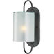 Glacier 1 Light 6 inch Antique Bronze and Frosted White Bath Sconce Wall Light