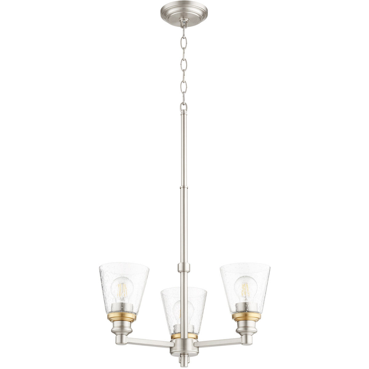 Dunbar 3 Light 19 inch Satin Nickel Mini Chandelier Ceiling Light