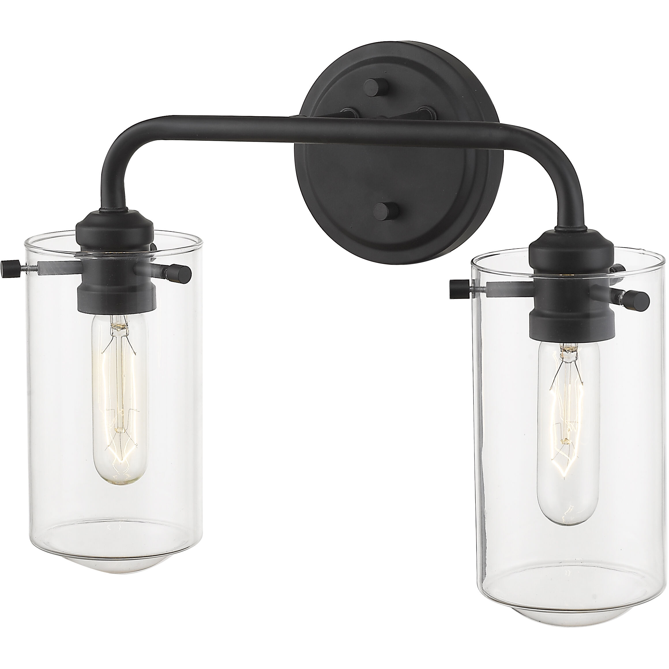 Delaney 2 Light 15 inch Matte Black Vanity Wall Light