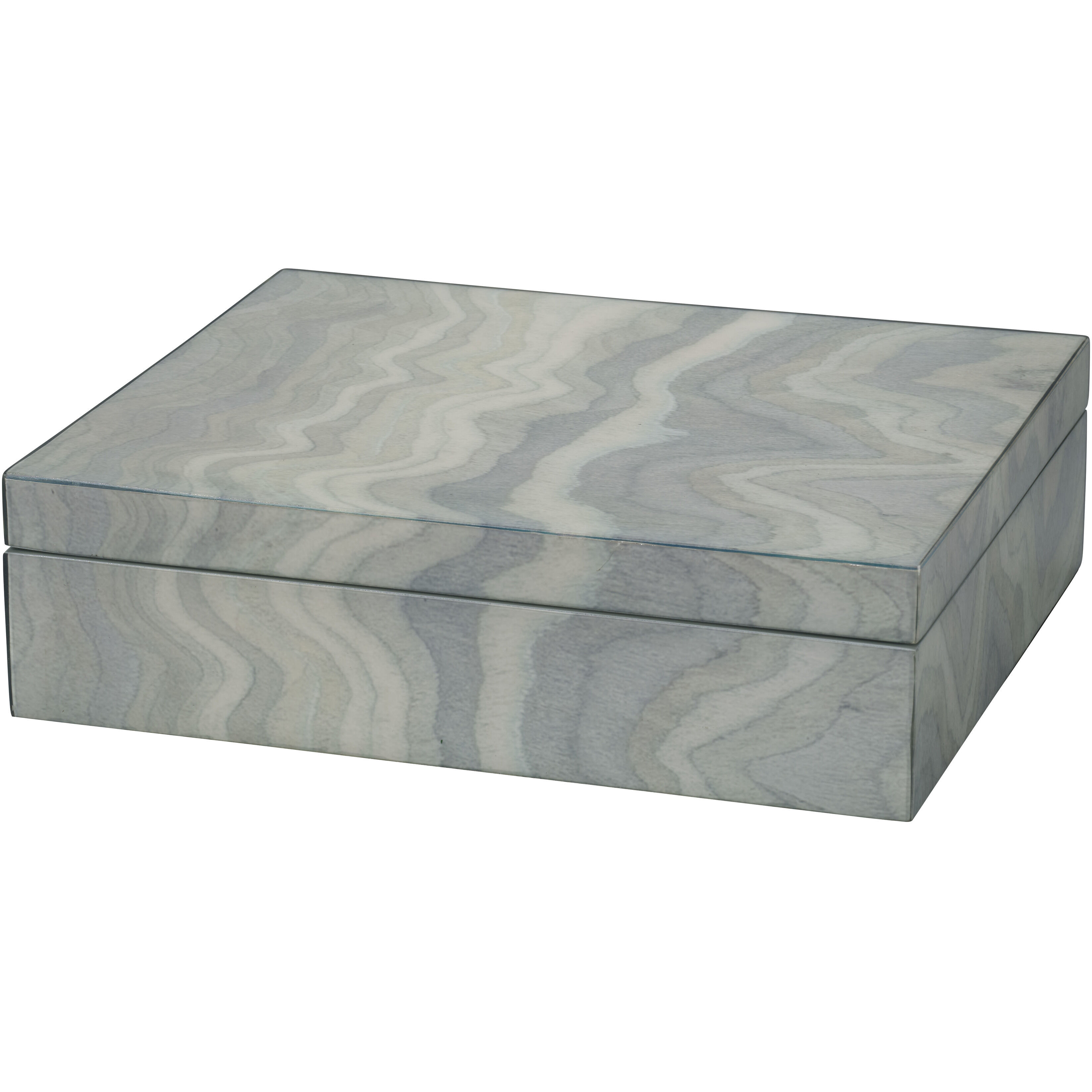 Elevation 12 inch Pale Blue Laquer Decorative Box, Inline