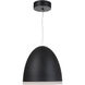 Studio LED 15.7 inch Flat Black Dome Pendant Ceiling Light