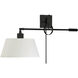 Perignon 60 watt Matte Black Adjustable Wall Sconce Wall Light