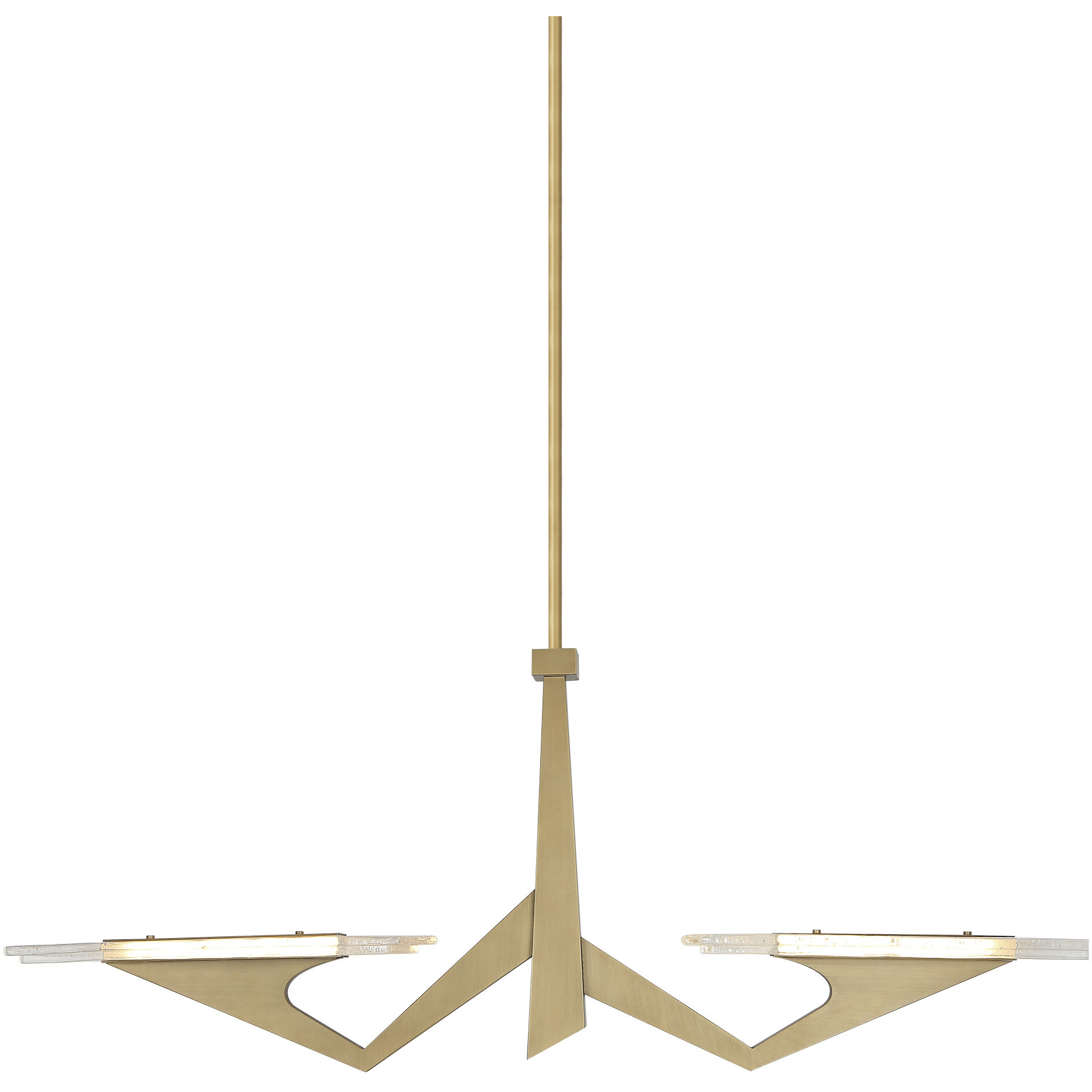 Down the Wrong Path 2 Light 47 inch Brass Kisser Linear Pendant Ceiling Light