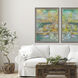 Reeds and Lilies Turquoise and Green and Pink and Multi Framed Art
