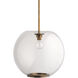 Helium 1 Light 19.5 inch Brass Pendant Ceiling Light