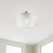 Bella Vista 1 Light 15 inch Brushed Nickel Semi-Flush Mount Ceiling Light