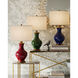 Lilou 31.5 inch 150 watt Red and Antique Brass Table Lamp Portable Light