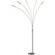 Zodiac 93 inch 7.00 watt Brushed Steel LED Arc Floor Lamp Portable Light