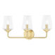 Kayla 3 Light 22 inch Aged Brass Bath and Vanity Light Wall Light