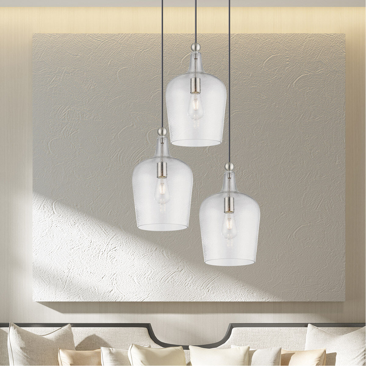Art Glass 1 Light 9 inch Brushed Nickel Mini Pendant Ceiling Light