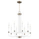 Davies 8 Light 24.5 inch Studio White with Dark Brass Chandelier Ceiling Light