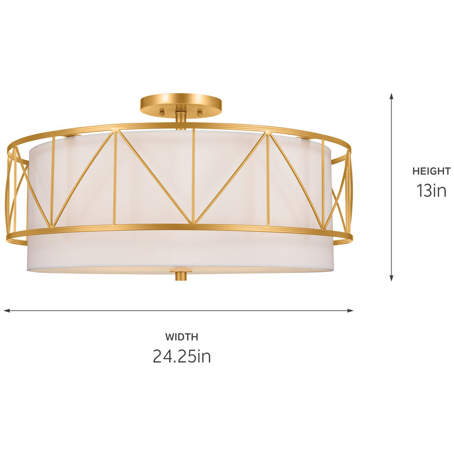 Birkleigh 4 Light 24 inch Classic Gold Flush Mount Ceiling Light