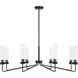 Baker 8 Light 44 inch Matte Black Chandelier Ceiling Light, Essentials