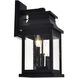Milford 3 Light 16 inch Black Outdoor Wall Light
