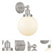 Beacon 1 Light 6.5 inch Brushed Satin Nickel Sconce Wall Light