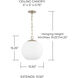 Cleo 1 Light 13.5 inch Matte Brass Pendant Ceiling Light