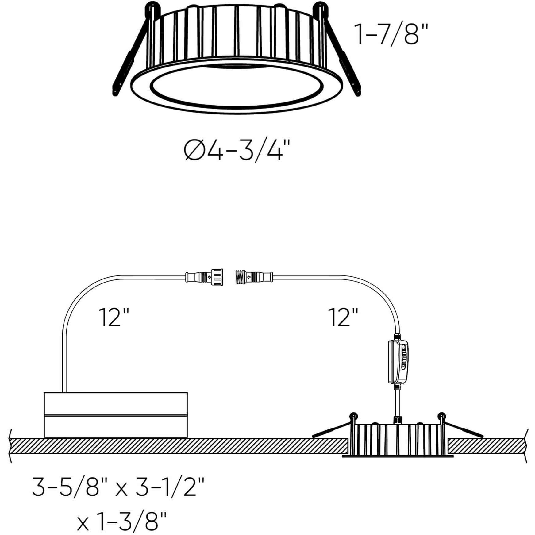 Notch White Recessed, Deep Panel