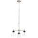 Dunbar 3 Light 19 inch Satin Nickel Mini Chandelier Ceiling Light