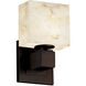Alabaster Rocks LED 5.5 inch Brushed Nickel ADA Wall Sconce Wall Light in 700 Lm LED, Rectangle