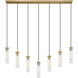 Beau 7 Light 54 inch Rubbed Brass Linear Chandelier Ceiling Light