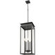 Nova 5 Light 12.5 inch Black Outdoor Chain Mount Ceiling Fixture in Clear Glass