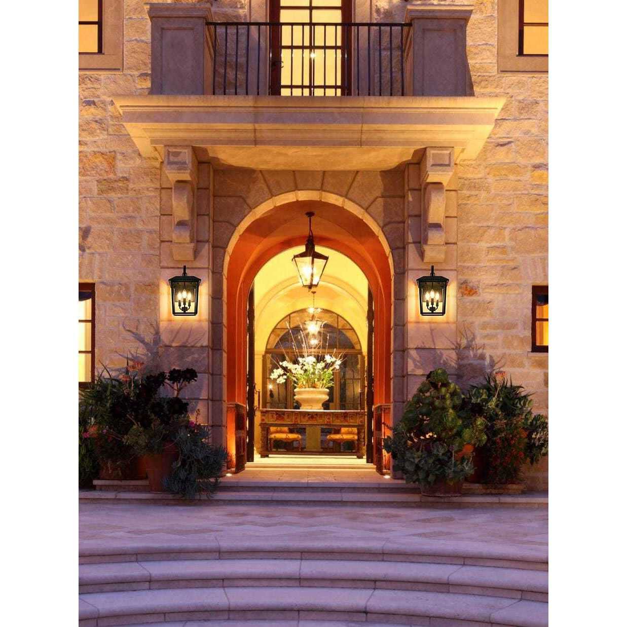 Riggs 3 Light 17.5 inch Black Outdoor Wall Sconce