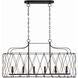 Zucca 6 Light 42.5 inch English Bronze and Antique Gold Linear Chandelier Ceiling Light